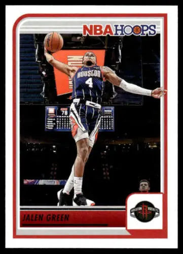 Jalen Green 2023-24 Panini Hoops trading card in NM condition with original gloss