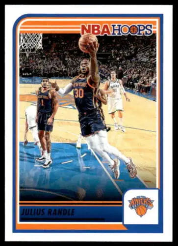 Julius Randle 2023-24 Panini Hoops trading card with original gloss Knicks ID:65513