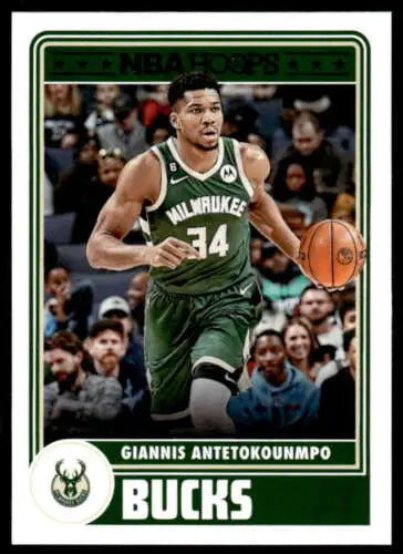 2023-24 Panini Hoops #285 Giannis Antetokounmpo basketball card with original gloss finish