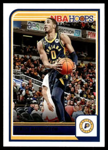 2023-24 Panini Hoops Tyrese Haliburton basketball card in Near Mint condition