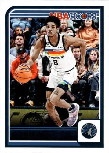 Josh Minott 2023-24 Panini Hoops basketball card with original gloss Timberwolves ID:65520