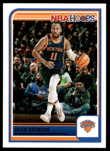 2023-24 Panini Hoops Jalen Brunson basketball card in near mint condition with original gloss