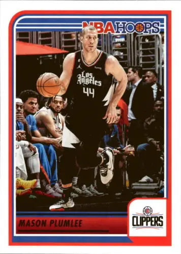 Mason Plumlee 2023-24 Panini Hoops basketball card with original gloss Clippers ID:68444