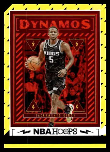 2023-24 Panini Hoops Dynamos #1 De’Aaron Fox trading card with original gloss finish