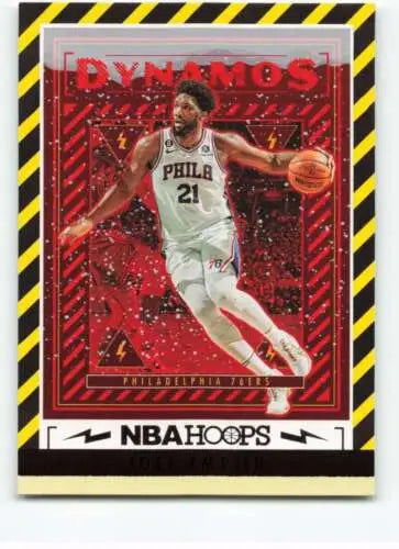 2023-24 Panini Hoops Dynamos #15 Joel Embiid basketball card in original gloss condition