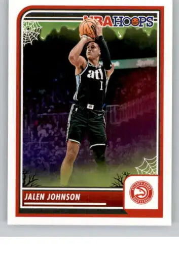 Jalen Johnson basketball card from 2023-24 Panini Hoops Haunted with original gloss finish