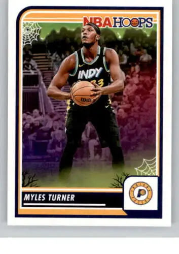 Myles Turner basketball card from 2023-24 Panini Hoops Haunted with original gloss finish