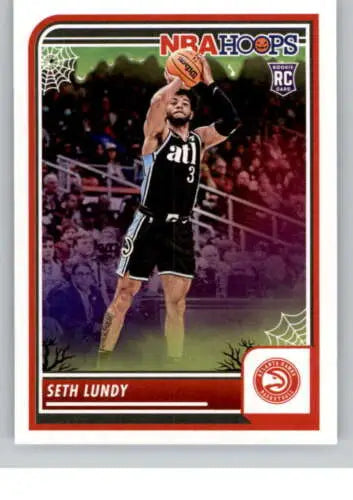 Seth Lundy NBA Hoops rookie card from 2023-24 Panini Hoops Haunted collection