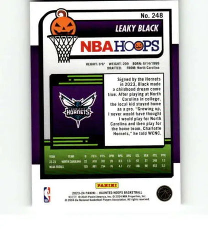 Leaky Black 2023-24 Panini Hoops Haunted basketball card with original gloss Hornets