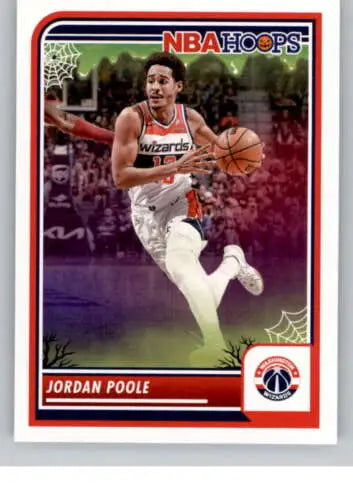 Jordan Poole basketball card from 2023-24 Panini Hoops Haunted with original gloss finish