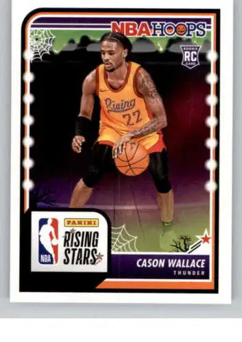 Cason Wallace basketball card from 2023-24 Panini Hoops Haunted with original gloss finish