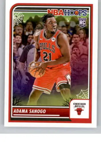 Adama Sanogo basketball card from 2023-24 Panini Hoops Haunted with original gloss