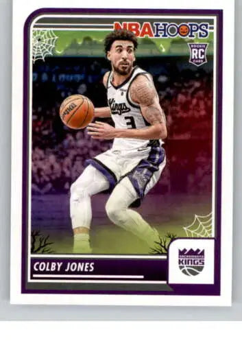 Colby Jones basketball card from 2023-24 Panini Hoops Haunted with original gloss finish