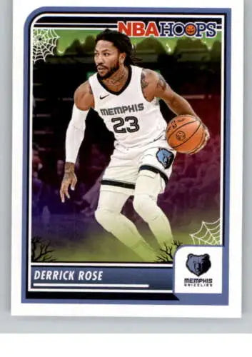 Derrick Rose basketball card from 2023-24 Panini Hoops Haunted with original gloss finish