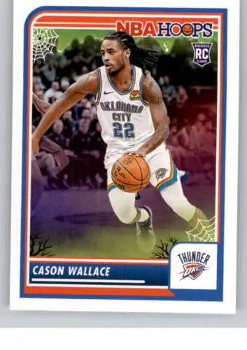 Cason Wallace basketball card from 2023-24 Panini Hoops Haunted with original gloss finish