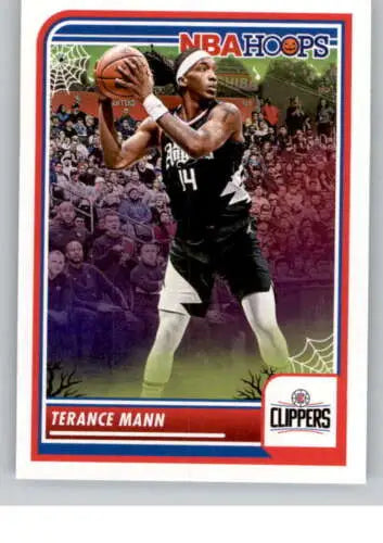 Terance Mann Basketball Card from 2023-24 Panini Hoops Haunted with original gloss, Clippers