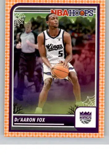 2023-24 Panini Hoops Haunted Orange De’Aaron Fox basketball card NM-MT Sac Kings