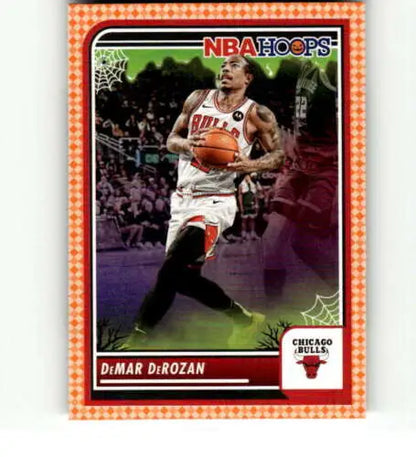 2023-24 Panini Hoops Haunted Orange DeMar DeRozan Basketball Card with original gloss