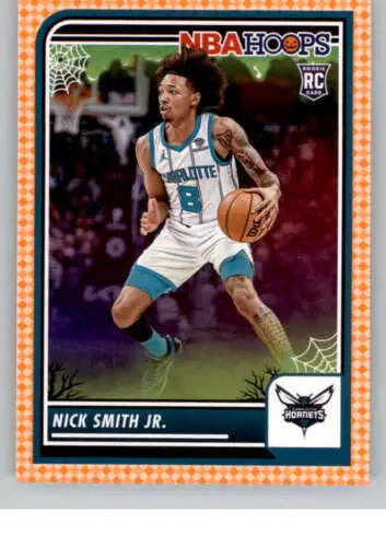 Nick Smith Jr. basketball card 2023-24 Panini Hoops Haunted Orange NM-MT Hornets