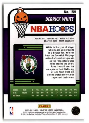 2023-24 Panini Hoops Haunted Slime #159 Derrick White basketball card with original gloss