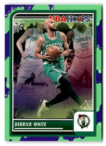 Derrick White basketball card from 2023-24 Panini Hoops Haunted Slime collection