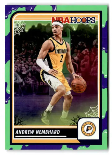 Andrew Nembhard basketball card from 2023-24 Panini Hoops Haunted Slime set