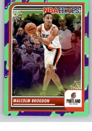 Malcolm Brogdon basketball card from 2023-24 Panini Hoops Haunted Slime collection