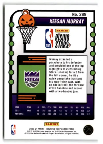 Keegan Murray basketball card from 2023-24 Panini Hoops Haunted Slime series