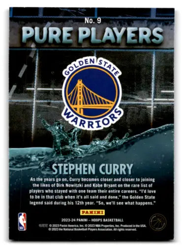 Stephen Curry basketball card from 2023-24 Panini Hoops Pure Players Holo set