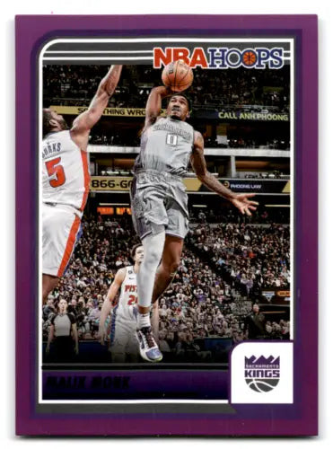 2023-24 Panini Hoops Purple basketball card of Malik Monk, mint Sac Kings collectible