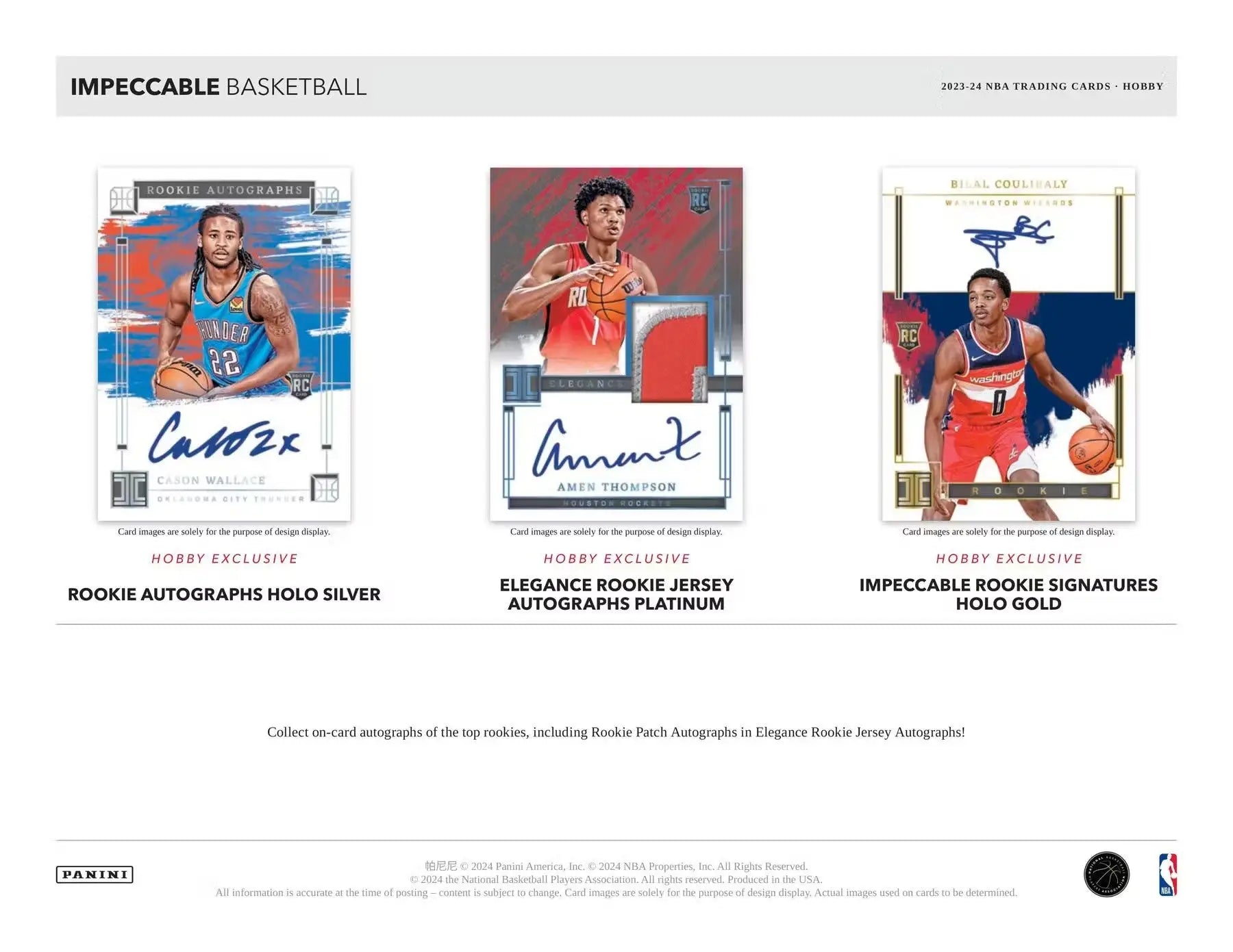 Impeccable Basketball trading cards showcase autographed rookie jersey autographs