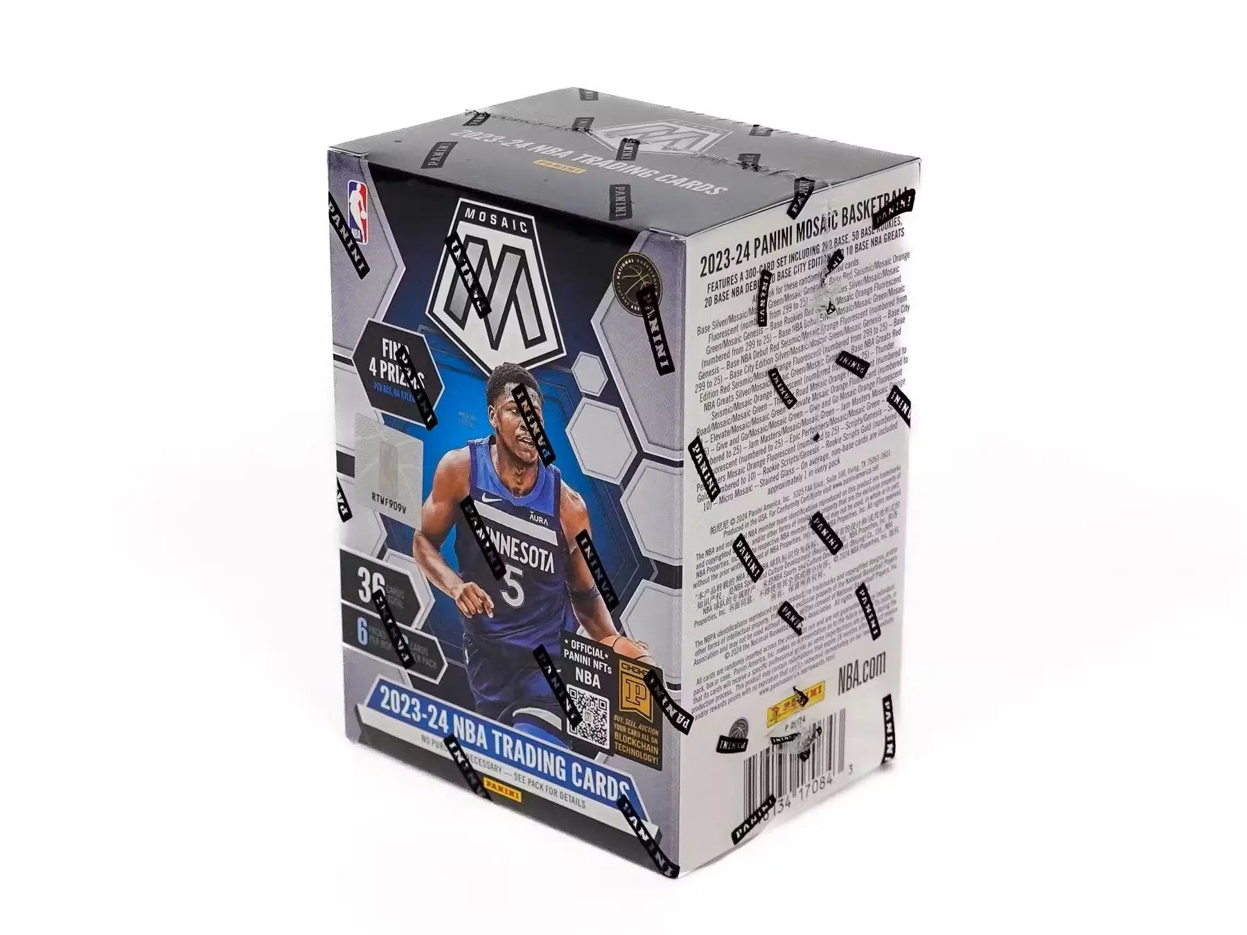 2023/24 Panini Mosaic Basketball 6-Pack Blaster Box featuring player in blue jersey