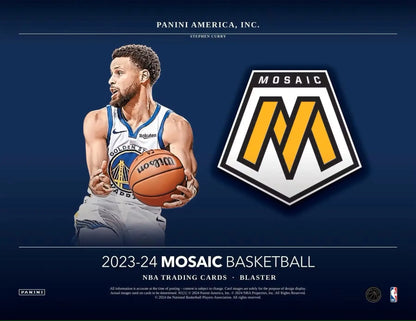 Basketball trading card box featuring Golden State Warriors player and Panini Mosaic logo