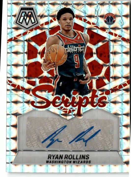 Ryan Rollins autographed basketball card from 2023-24 Panini Mosaic Scripts collection