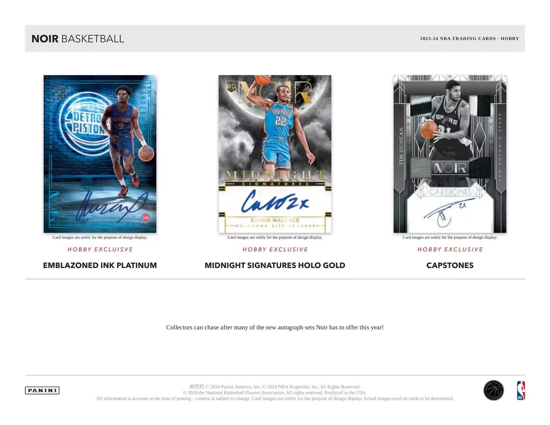 Basketball card advertisement featuring autographed memorabilia cards in various styles