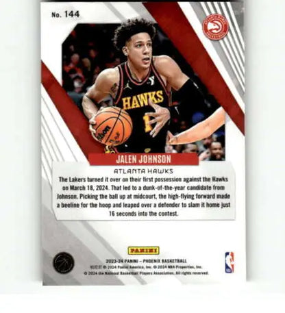 2023-24 Panini Phoenix Jalen Johnson basketball card with original gloss finish