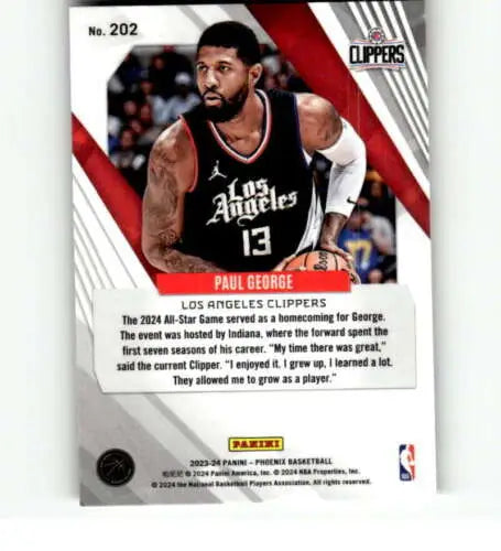 Paul George basketball card from 2023-24 Panini Phoenix featuring original gloss