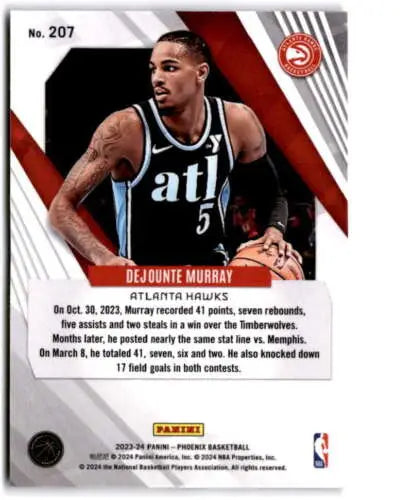 Dejounte Murray basketball card from 2023-24 Panini Phoenix with original gloss finish