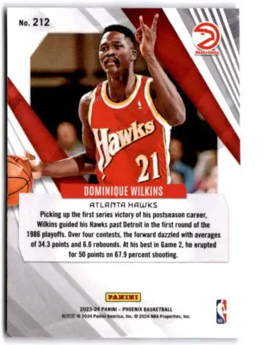 Dominique Wilkins basketball card from 2023-24 Panini Phoenix with original gloss finish