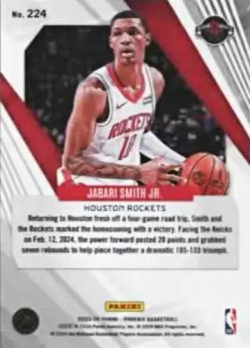 2023-24 Panini Phoenix Basketball Trading Card of Jabari Smith Jr. with original gloss