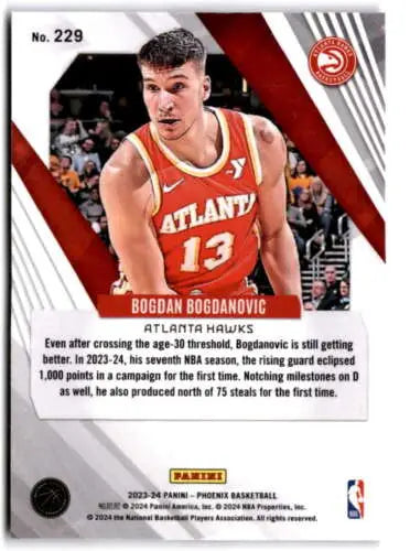 Bogdan Bogdanovic basketball card from 2023-24 Panini Phoenix with original gloss