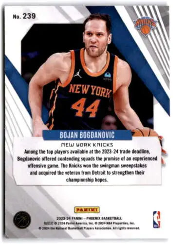 Bojan Bogdanovic basketball card from 2023-24 Panini Phoenix in original gloss condition