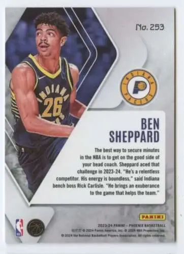 Ben Sheppard basketball card from 2023-24 Panini Phoenix with original gloss finish