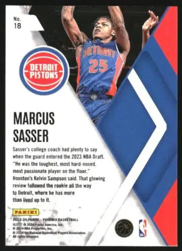 Marcus Sasser 2023-24 Panini Phoenix Instant Phenom basketball card original gloss