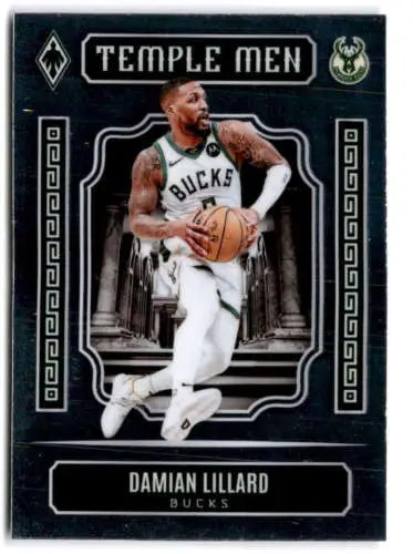 Damian Lillard basketball card from 2023-24 Panini Phoenix Temple Men series