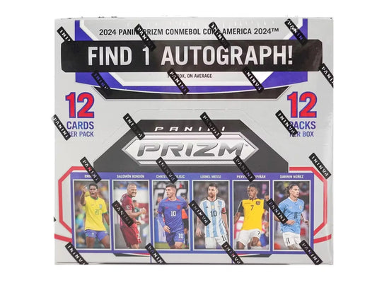 2023-24 Panini Prizm COPA America Soccer Hobby Box with player photos and autograph card