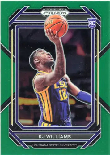 2023-24 Panini Prizm Draft Picks Green KJ Williams LSU Tigers Basketball Trading Card