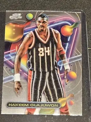 Hakeem Olajuwon basketball card from 2023-24 Topps Chrome Cosmic #47 product