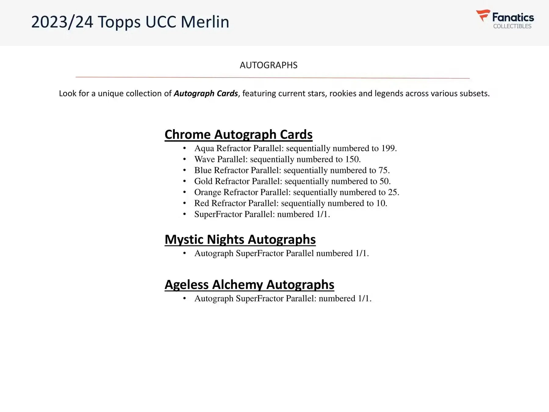 2023-24 Topps UCC Merlin autograph card details from Chrome UEFA Soccer Blaster Box