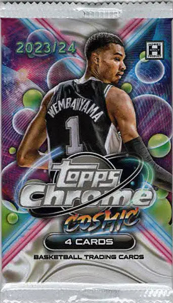 2023-24 Topps Cosmic Chrome Basketball Hobby Pack with colorful geometric patterns